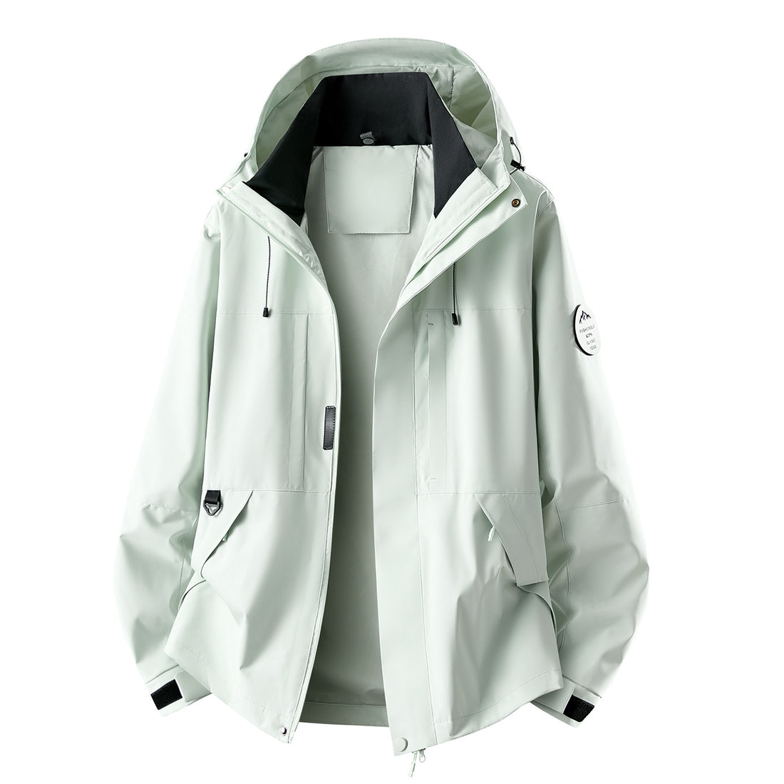 Herren Wasserabweisende Oversize-Outdoorjacke mit Kapuze, atmungsaktivem Softshell & Utility‑Taschen Echoarchiv