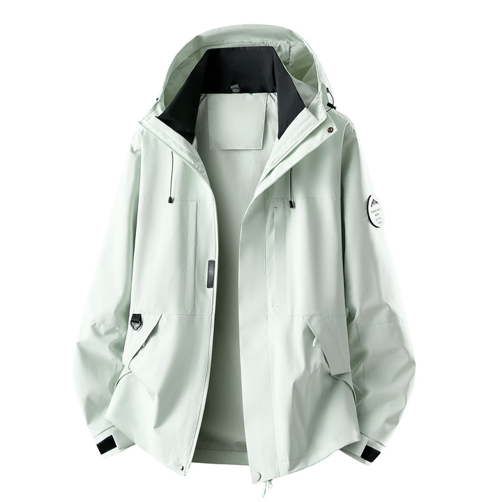 Herren Wasserabweisende Oversize-Outdoorjacke mit Kapuze, atmungsaktivem Softshell & Utility‑Taschen Echoarchiv