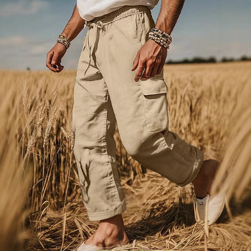 Herren Cargo-Hose mit mehreren Funktionstaschen und elastischem Bund Echoarchiv