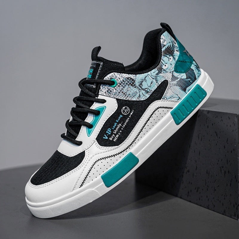 Unisex modischer Low-Top Sneaker mit atmungsaktivem Mesh gedämpfter EVA-Sohle und grafischem Comic-Print – Norré