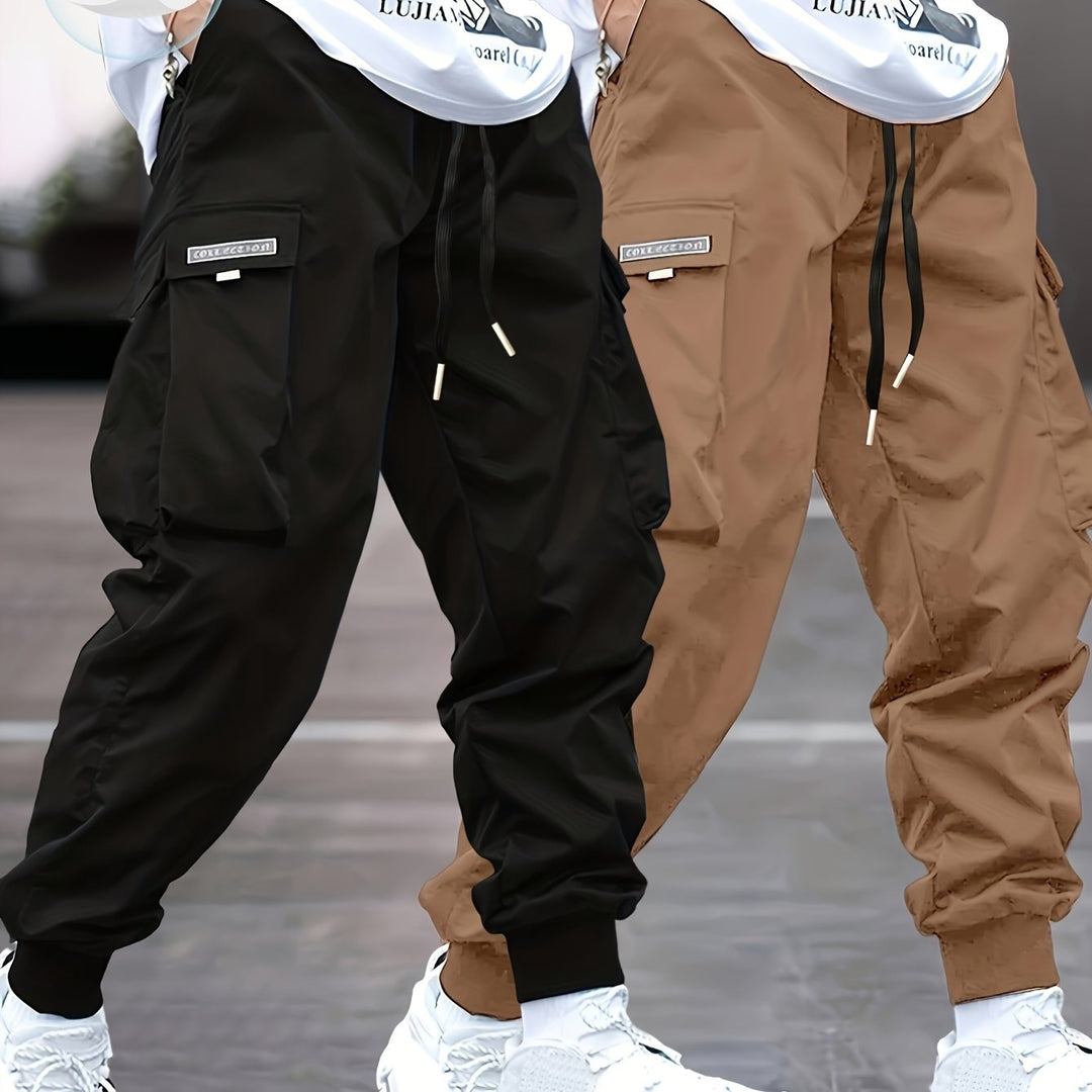 Herren Tapered Cargo-Joggerhose mit elastischem Tunnelzug, verstärkten Klappentaschen & gerippten Knöchelbündchen Echo Archiv
