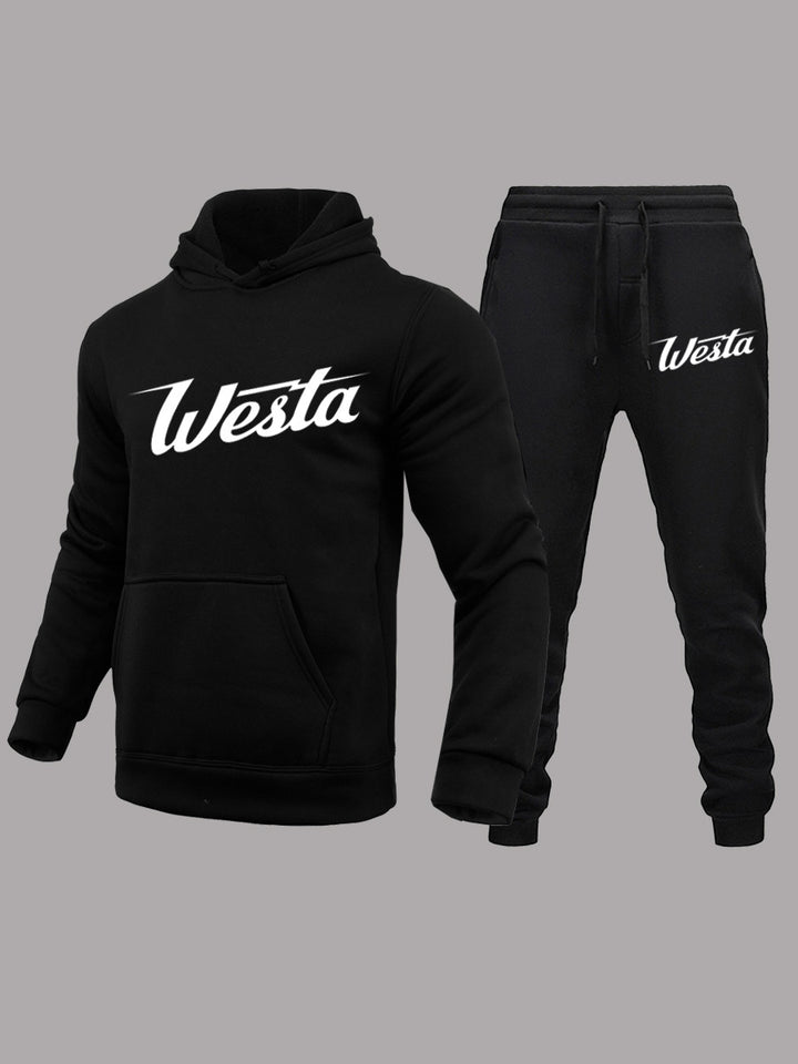 Herren Freizeit Hoodie und Jogginghose Set mit stilvollem Logo Echoarchiv