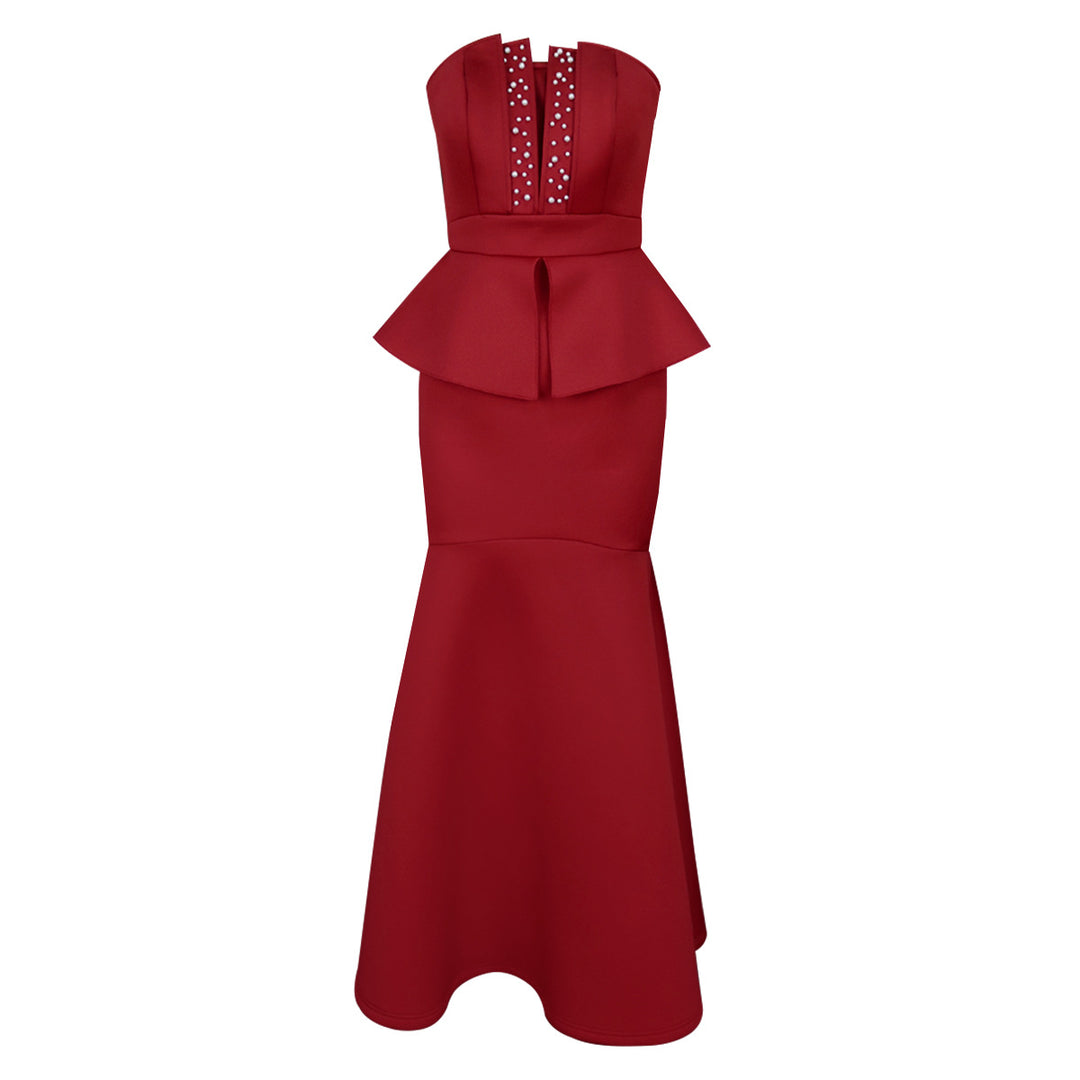 Damen Elegantes Peplum Abendkleid mit herzförmigem Ausschnitt und glitzernden Akzenten Echo Archiv