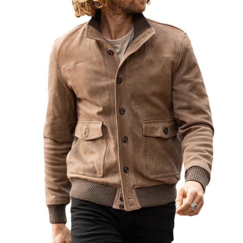 Herren elegante Wildlederjacke mit modernen Details Echoarchiv