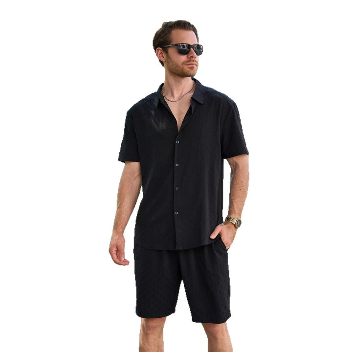 Herren leichte Sommer-Shorts und Kurzarm-Hemd Set Echoarchiv