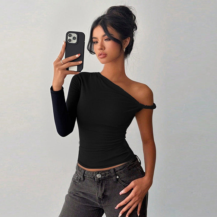 Damen asymmetrisches Langarmoberteil mit schulterfreiem Design Echo Archiv