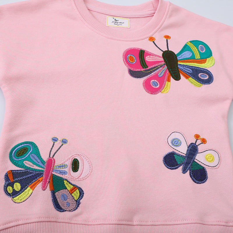 Mädchen Sweatshirt mit bunten Schmetterlings-Stickereien Echo Archiv