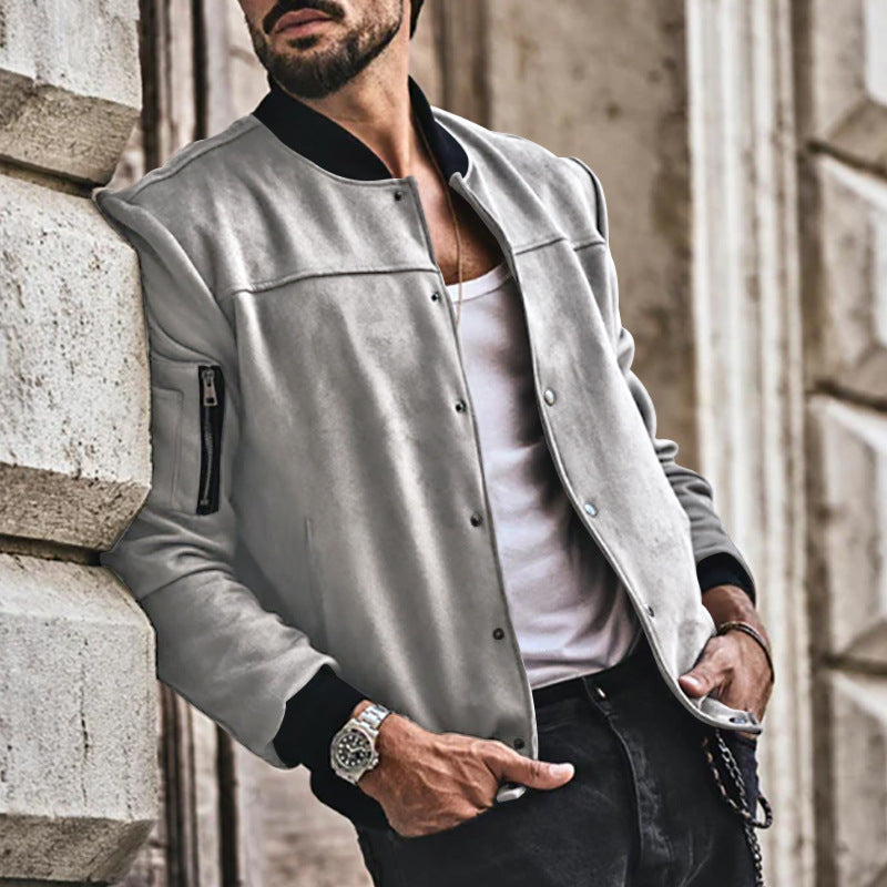 Herren sportliche Collegejacke mit seitlichen Reißverschlusstaschen Echoarchiv