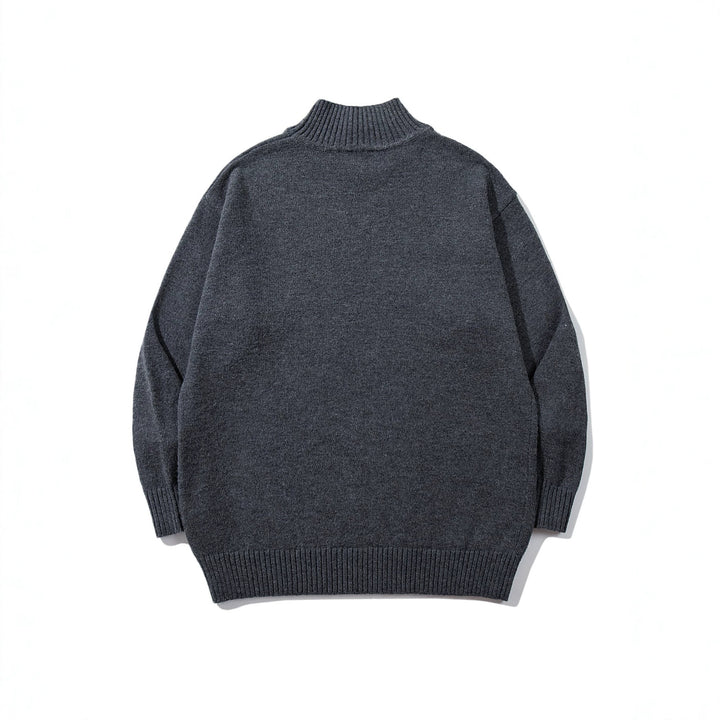 Unisex Oversize-Troyer-Pullover mit kurzem Stehkragen und breiten Rippenbündchen Echoarchiv