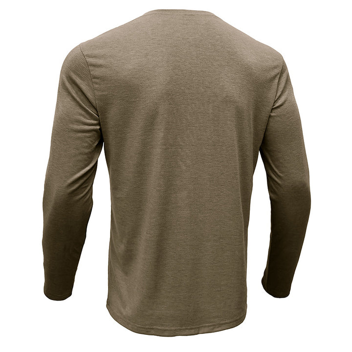 Herren Langarm-Henley-Shirt mit modischen Knöpfen Echoarchiv