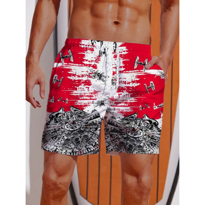 Herren Grafik Psychedelischer Druck Badehose Echoarchiv