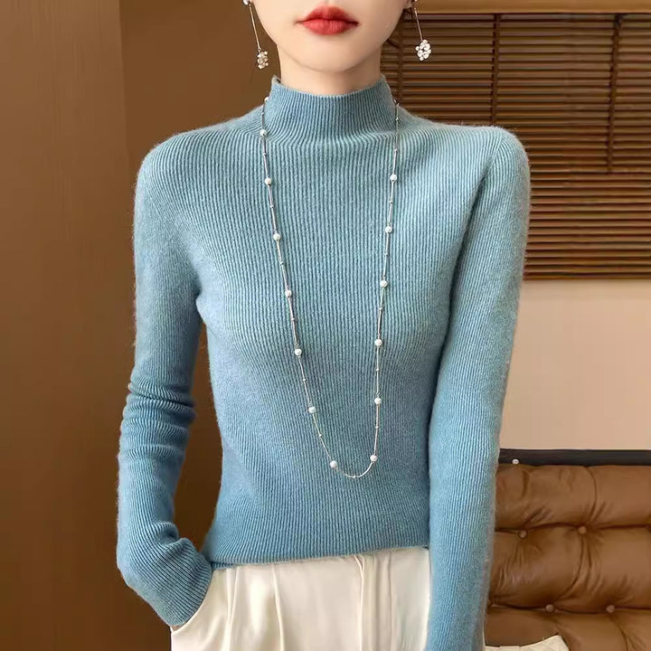 Damen Schmaler Kurzrollkragenpullover in kuscheliger Kaschmir‑Optik mit feiner Rippenstruktur Echoarchiv