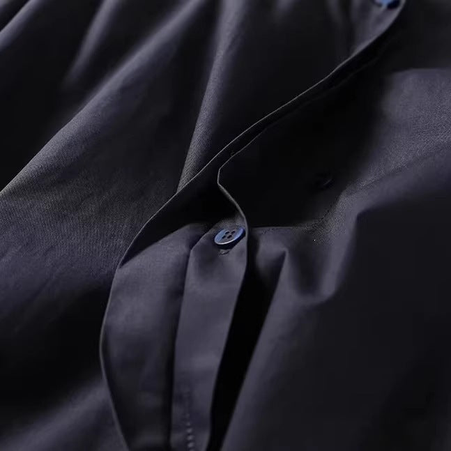 Damen Oversize-Hemdblusenkleid mit seitlichem Knotengürtel und Midilänge Echo Archiv