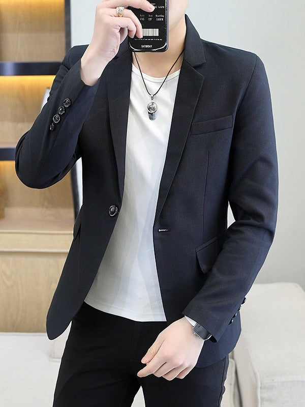 Herren modischer Blazer mit schmalem Schnitt und feinem Material Echoarchiv