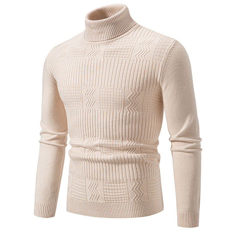 Herren Rollkragenpullover mit Strukturstrick und körpernaher Silhouette Echo Archiv