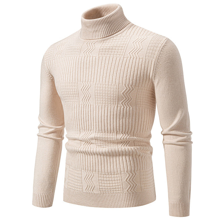 Herren Rollkragenpullover mit Strukturstrick und körpernaher Silhouette Echo Archiv