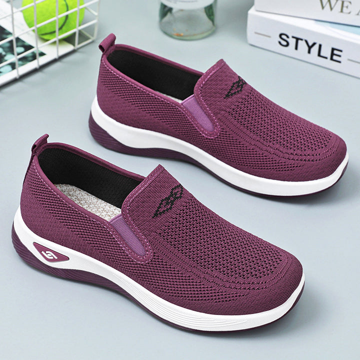 Damen nan gestrickter Slip-On Komfortsneaker mit elastischem Einstieg und Memory-Schaum-Fußbett Echo Archiv
