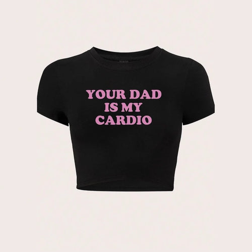 Damen Crop-Top mit witzigem Spruch und modernem Schnitt Echo Archiv