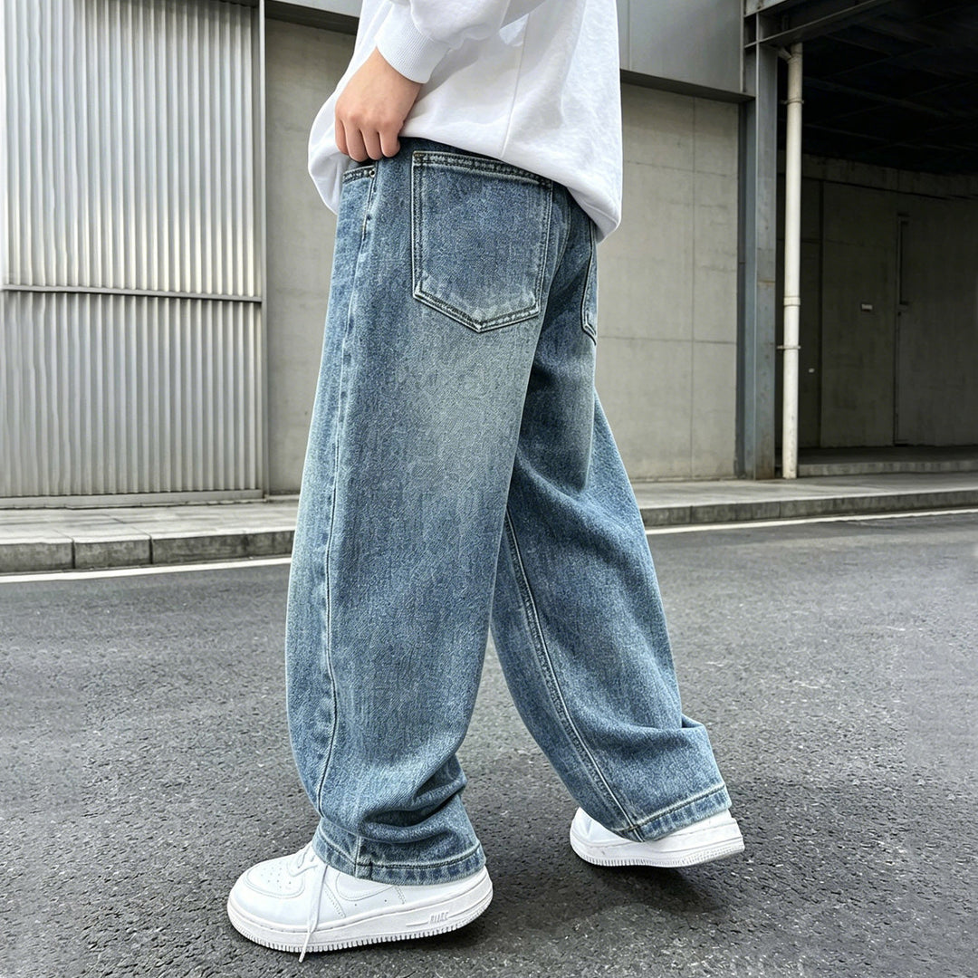 Damen weite Jeanshose mit elastischem Bund und modischem Schnitt Echo Archiv