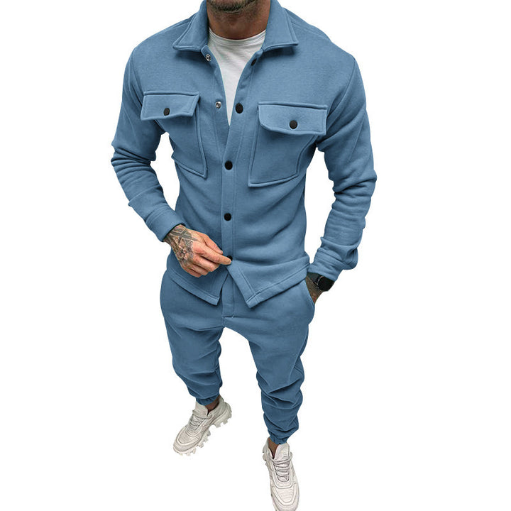 Herren Utility-Overshirt aus French-Terry mit Pattentaschen und Druckknopfverschluss Echoarchiv