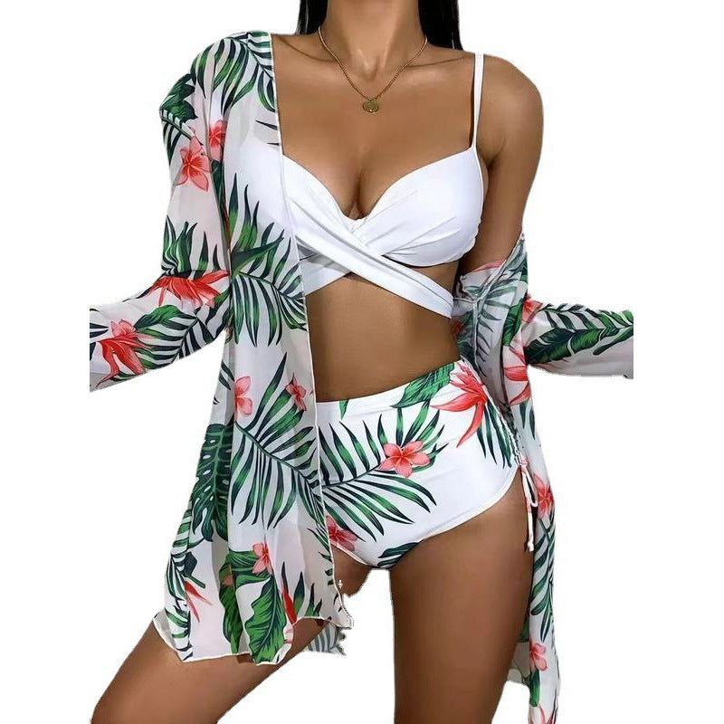 Damen Strandkimono mit floralem Design und transparenten Ärmeln Echo Archiv