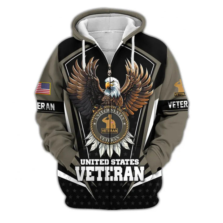 Herren Kapuzensweater mit amerikanischem Veteranenmotiv Echoarchiv