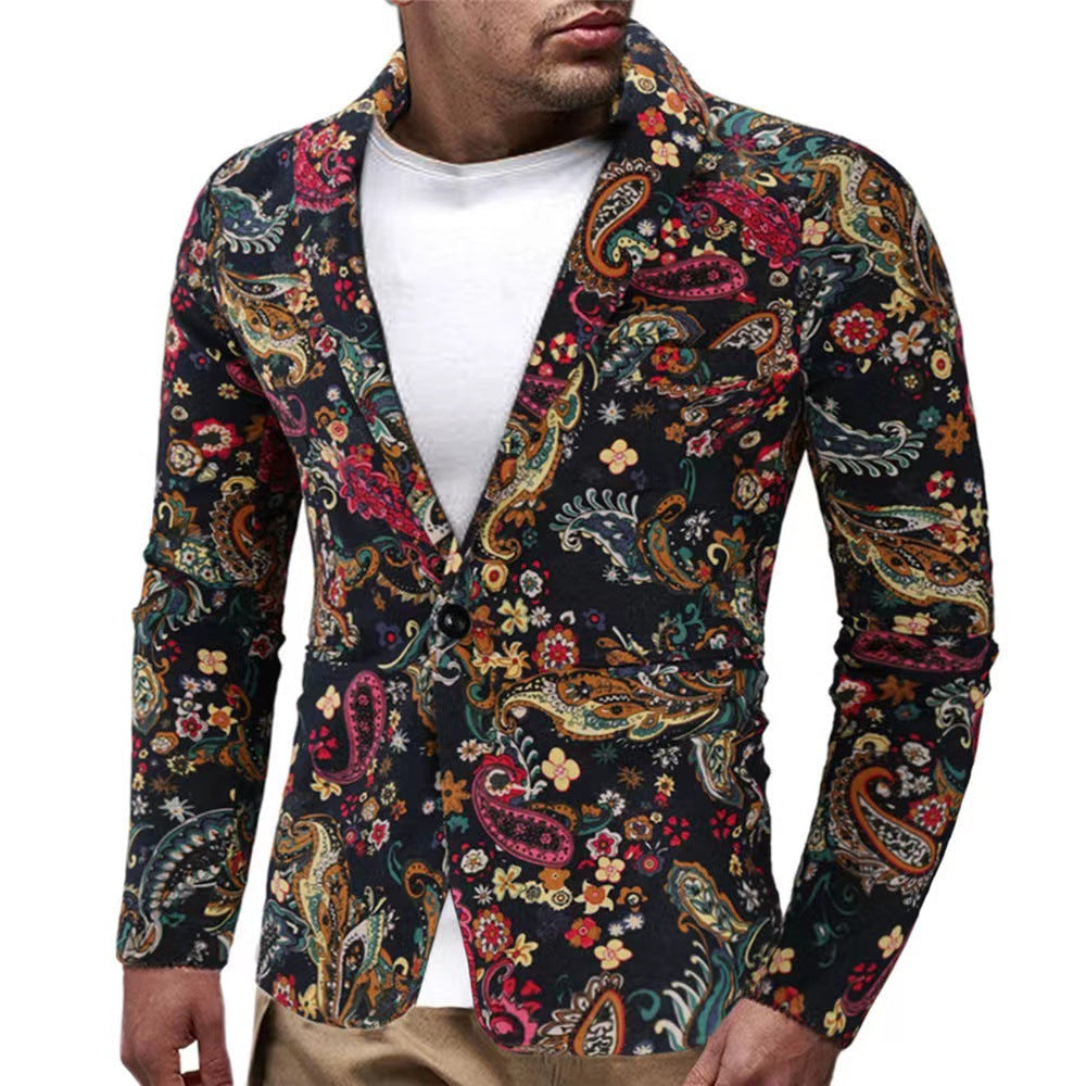 Herren modische Blazer mit buntem grafischem Design Echoarchiv