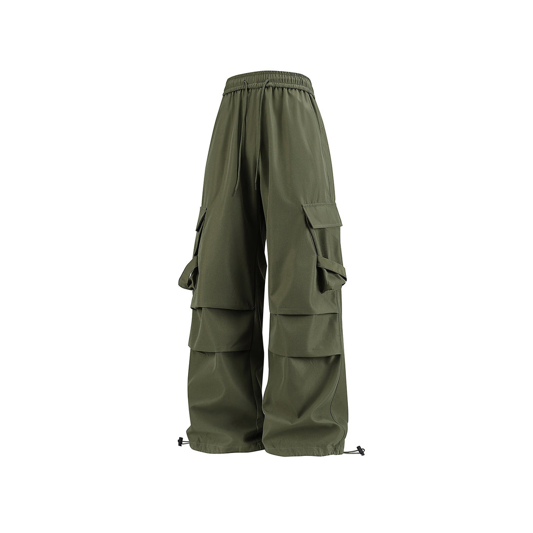 Herren Baggy‑Cargo‑Hose mit modularen Klappfächern, Band‑Details und Kordelbund Echo Archiv