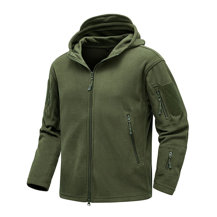 Herren Fleecejacke mit praktischen Reißverschlusstaschen und Kapuze Echoarchiv