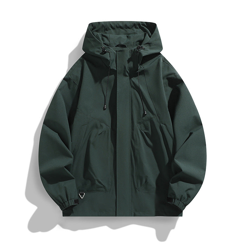 Unisex Leichte wasserdichte Utility-Kapuzenjacke mit verstellbaren Bündchen und großen Eingrifftaschen Echo Archiv