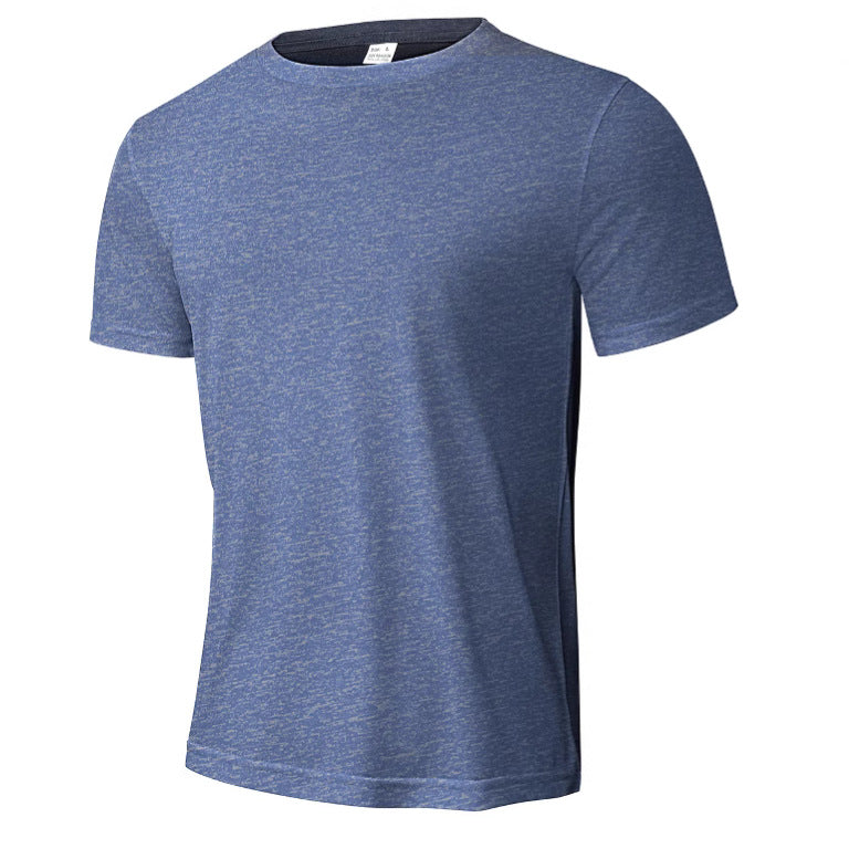 Herren nan meliertes Funktions-T-Shirt mit Rundhalsausschnitt, leichter Baumwollmischung und atmungsaktiver Struktur Echo Archiv