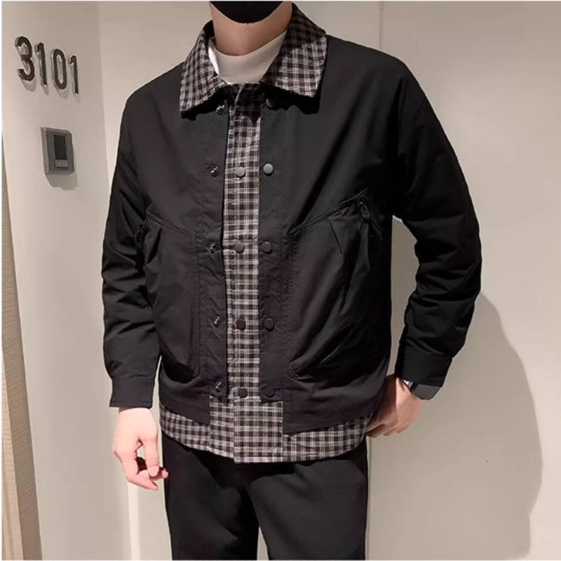 Herren Modische Utility Jacke mit hochschließendem Kragen Echoarchiv