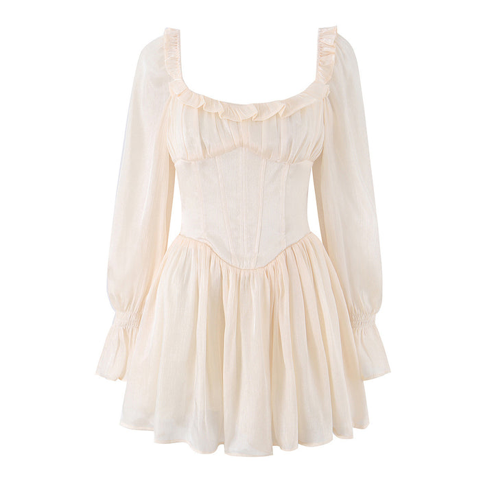 Damen Romantisches Korsett-Kleid mit gerafftem Rock und Ballonärmeln Echo Archiv