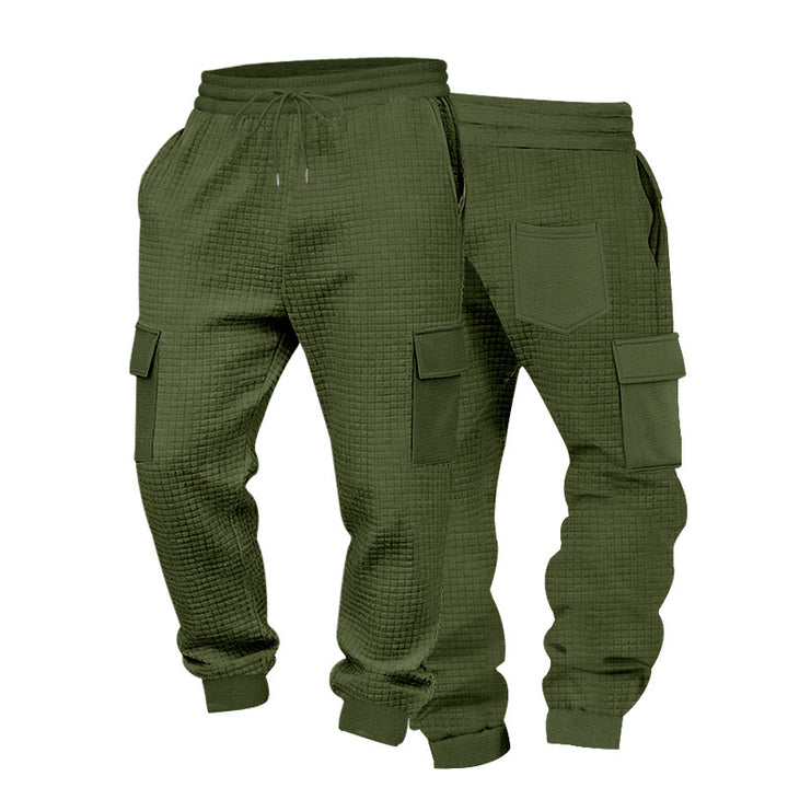 Herren Cargo-Jogginghose aus Waffelstruktur mit Kordelzug und Bündchen Echoarchiv