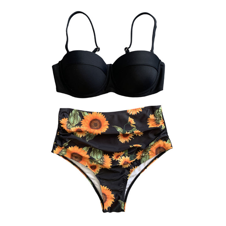 Damen Hochtaillierter Bikini mit eleganten Pudding-Schalen Echo Archiv