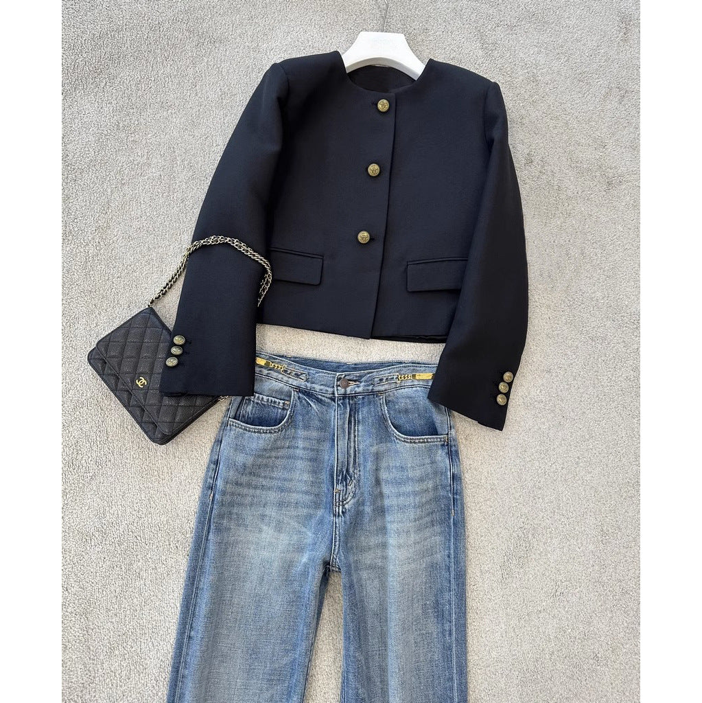 Damen Elegante Blazerjacke mit hohem Kragen Echoarchiv