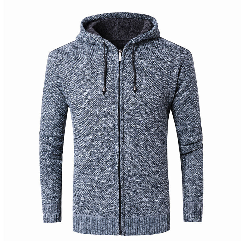 Herren moderne Strickjacke mit Kapuze und weichem Innenfutter Echoarchiv