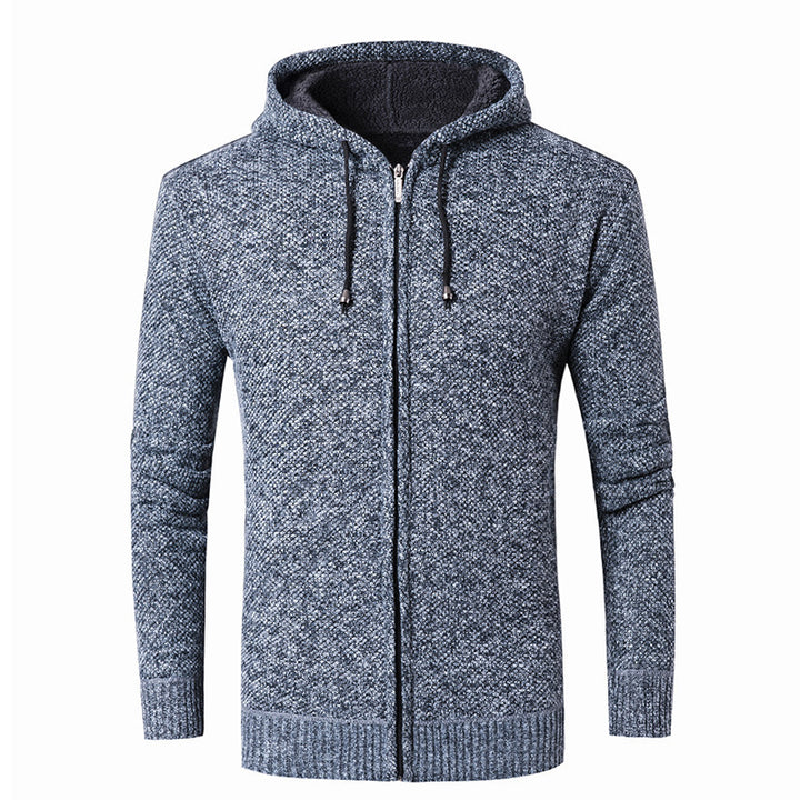Herren moderne Strickjacke mit Kapuze und weichem Innenfutter Echoarchiv