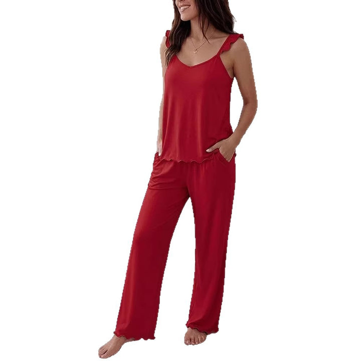 Damen Pyjama-Set mit zarten Rüschendetails und weichem Stoff Echo Archiv