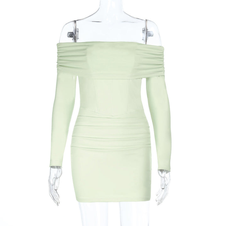 Damen Off-Shoulder Minikleid mit Raffungen Echo Archiv