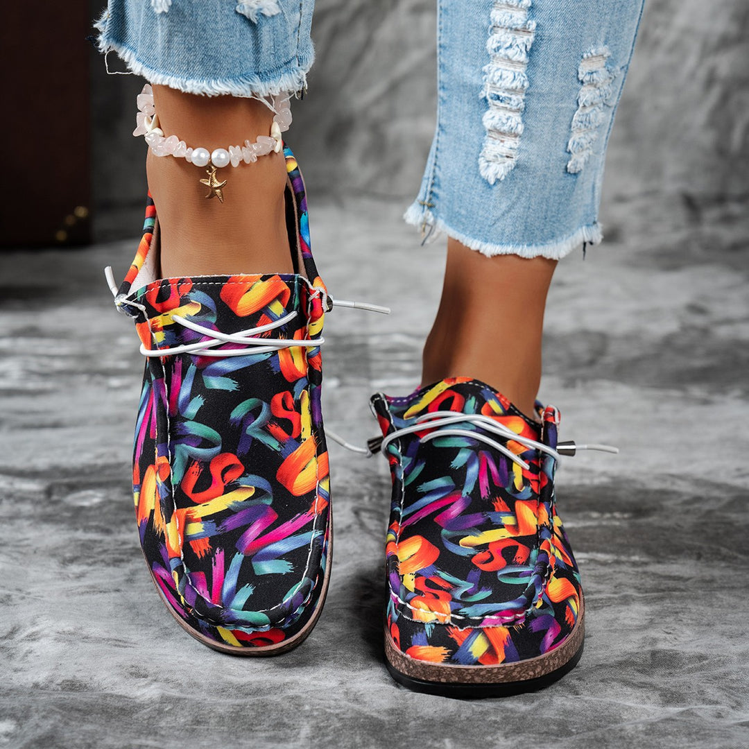 Damen Leichte Mokassin‑Sneaker mit ergonomischer Kork‑Optik‑Sohle – Névara