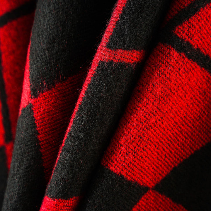 Damen Oversize-Cape im Plaid‑Deckenstil aus Wollmix mit offenem Fall Echo Archiv