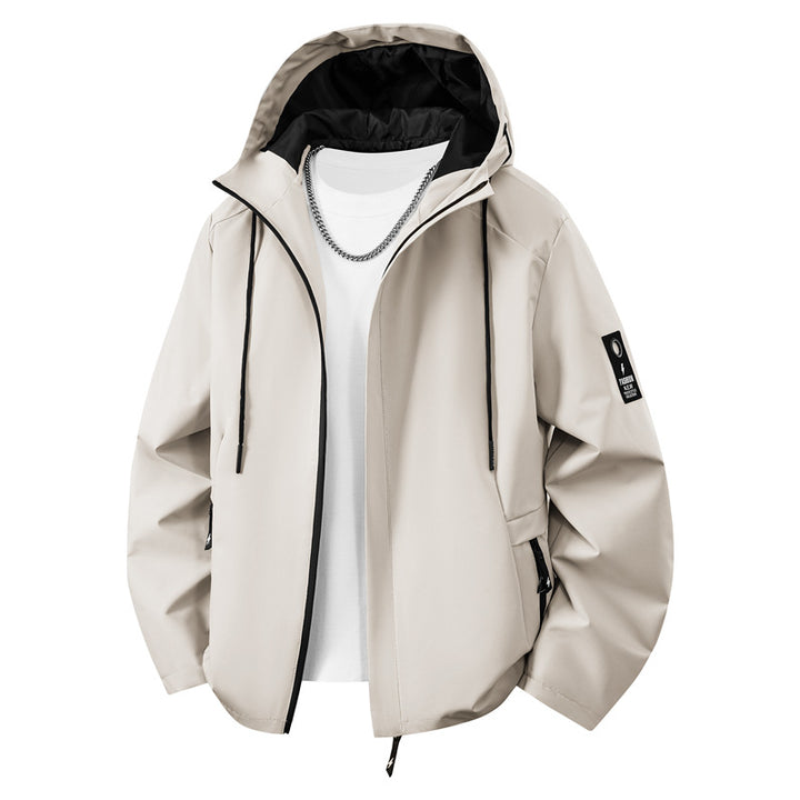 Herren Minimalistische Softshell-Kapuzenjacke mit mattierter Oberfläche, kontrastierenden Besätzen und verdecktem Zwei-Wege-Reißverschluss Echo Archiv