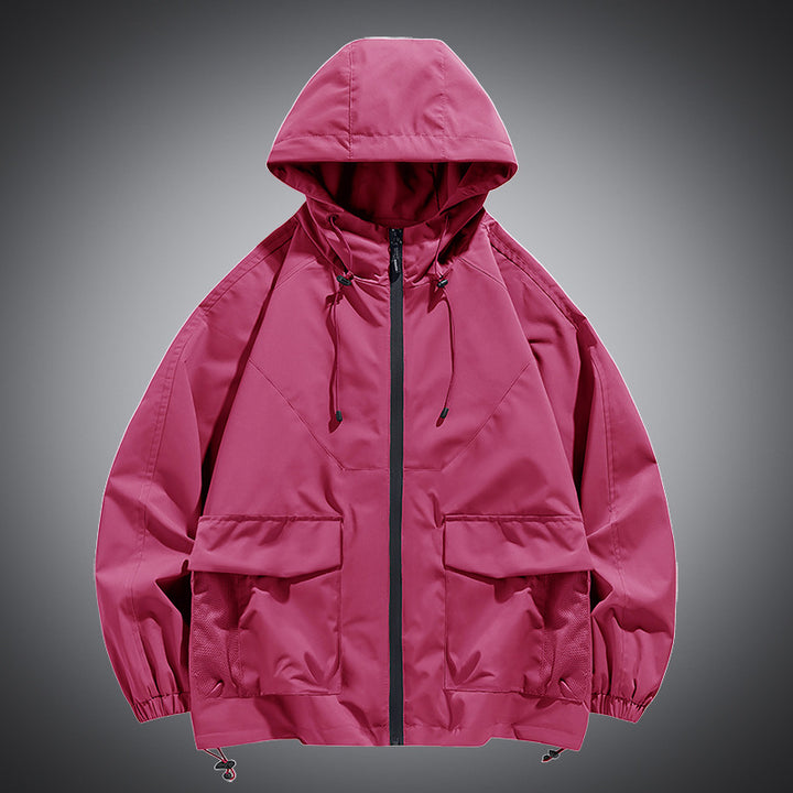 Herren Oversize Kapuzen-Windbreaker mit Multi‑Taschen, Mesh‑Einsätzen und Kordelzug Echo Archiv