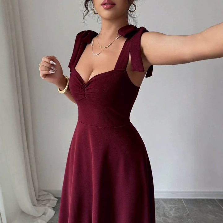 Damen Midi Kleid mit süßen Schleifenärmel Echo Archiv