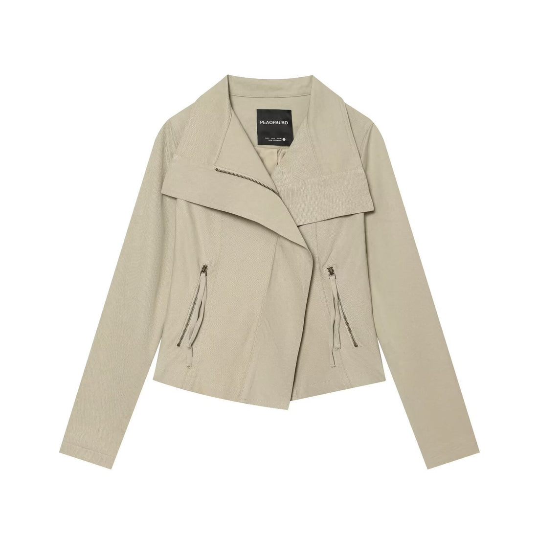 Damen Asymmetrische Bikerjacke mit Wasserfallkragen und diagonalem Reißverschluss Echo Archiv