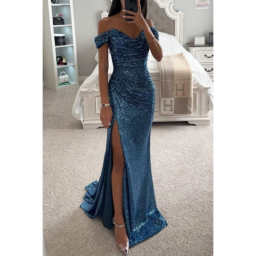 Damen Abendkleid mit schimmernden Pailletten – Élara