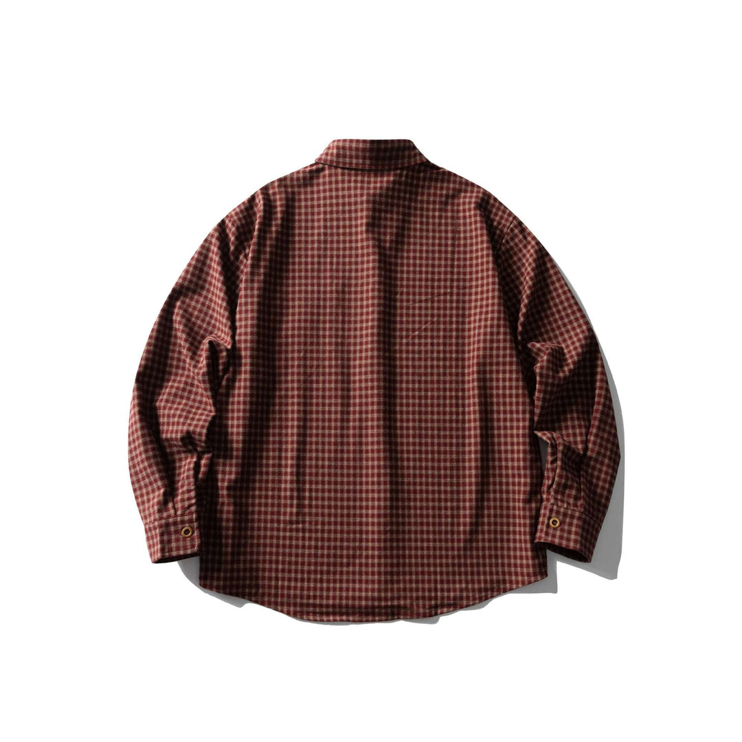 Herren Kariertes Oversized-Hemd mit Brusttasche und besticktem Detail Echoarchiv