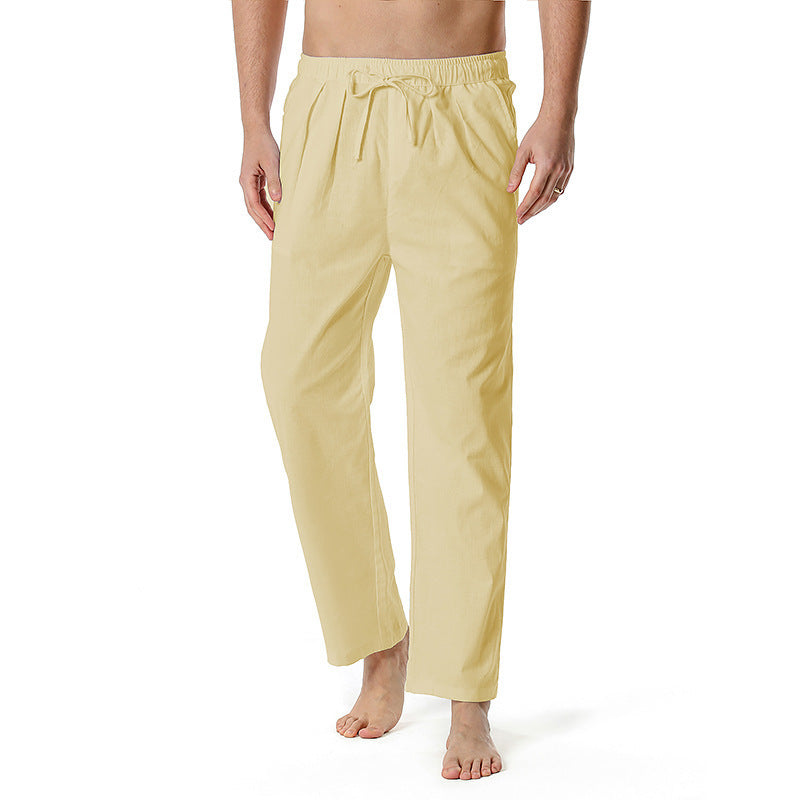 Herren luftige Sommerhose mit verstellbarem Kordelzug und seitlichen Taschen Echoarchiv
