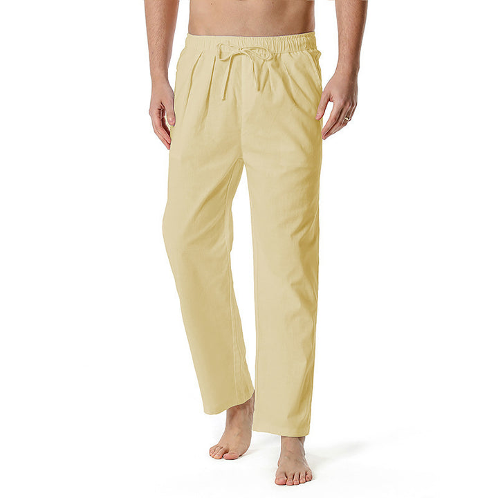 Herren luftige Sommerhose mit verstellbarem Kordelzug und seitlichen Taschen Echoarchiv